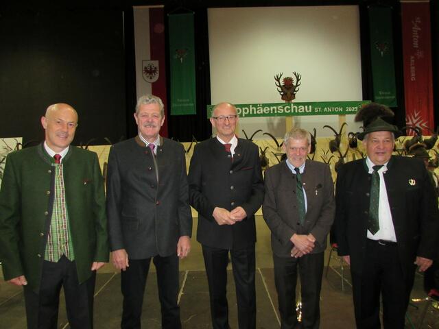 BJM-Stv. Peter Stecher, BH Markus Maaß, LH Anton Mattle, LJM Anton Larcher und BJM Hermann Siess. 