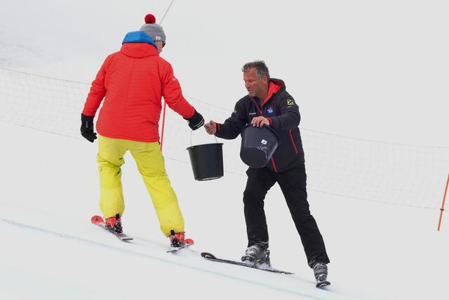 Abfahrtsweltmeister Hannes Trinkl sorgte für das notwendige Salz auf der Rennpiste. | Foto: geh – Gerhard Hütmeyer