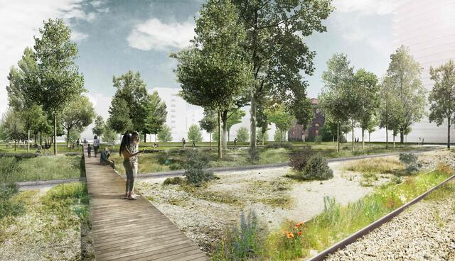 So soll der künftige Walter-Kuhn-Park am neuen Landgut aussehen. | Foto: MA 42