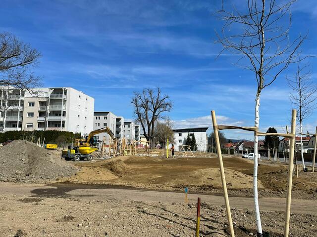 Bitte nicht betreten Das Grüne Eck im Stadtteil Perau nimmt Formen an