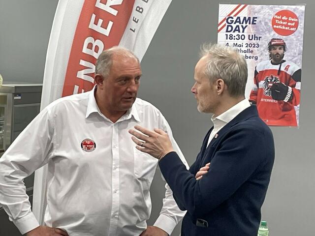 Präsident Franz Gärtner im Gespräch mit Bernhard Friedrich.