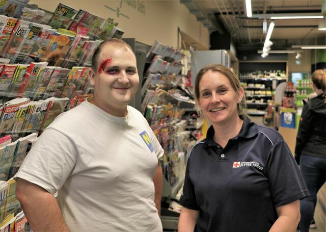 Kilian der Verletzte und Barbara die Visagistin. | Foto: Christian Nowotny