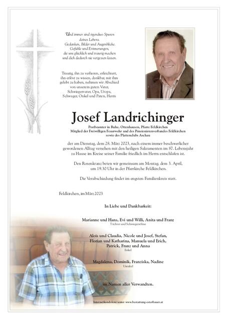 Josef Landrichinger ✝︎ 28. März 2023