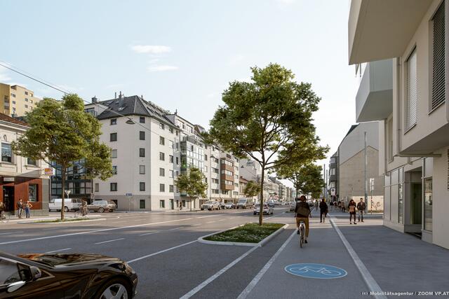 Auch in der Donaustadt soll sich 2023 einiges tun. Die Breitenleer Straße soll etwa ein frisches Gesicht erhalten. (Symbolbild).  | Foto: zoomvp.at/Mobilitätsagentur Wien