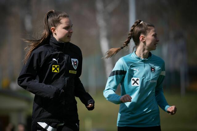 Lilli Purtscheller (l.) wurde kurzfristig für Lara Felix nachnominiert. | Foto: ÖFB/Paul Gruber
