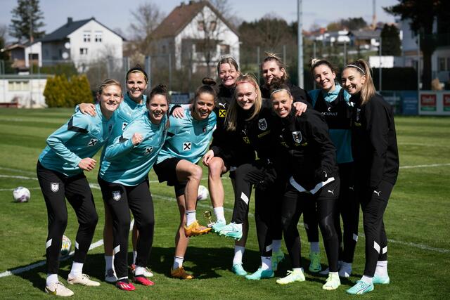 Die gute Laune herrscht auch im Training vor. | Foto: ÖFB/Paul Gruber