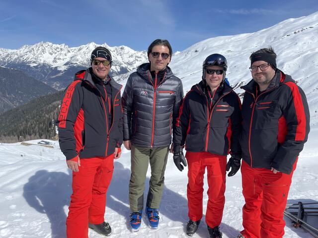 Vertreter des TVB Paznaun-Ischgl: GF Thomas Köhle, Obmann-Stv. Arnold Tschiderer und die Vorstände Martin Wagner und Christoph Mallaun. | Foto: Othmar Kolp