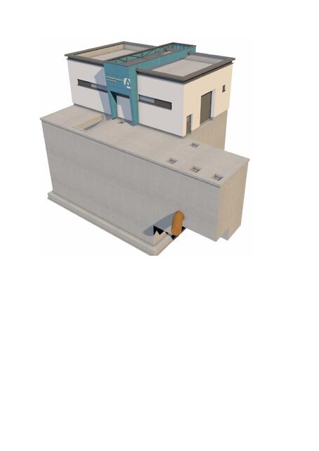 So sieht der Bau des Koralmsammlers nach Fertigstellung aus. Der Betrachter wird nur den oberen Teil sehen, der untere graue Teil liegt in der Erde. | Foto: AWV