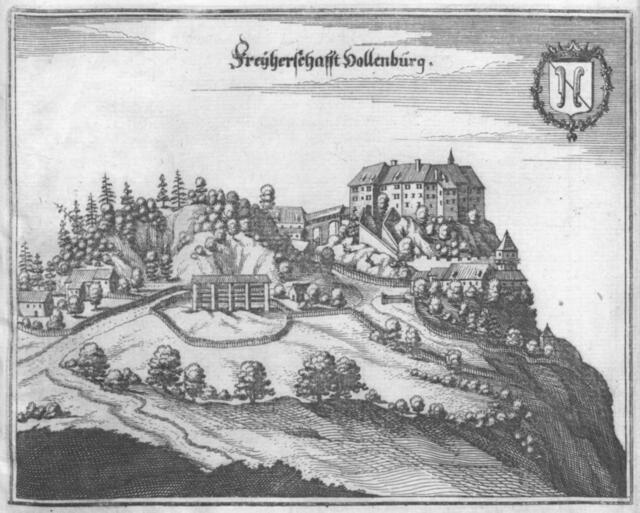 Die Hollenburg, Abbildung aus dem 17. Jahrhundert | Foto: Gemeinfrei, Digitalisat der UB Düsseldorf