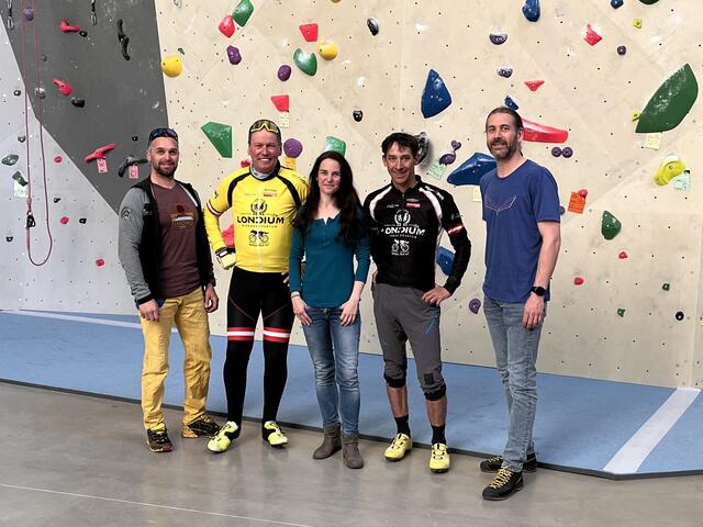 Hannes Lexer (Alpinschule Go-Vertical), Wolfgang Dabernig (Radlwolf), Birgit Ortner (Kle-Sch) Michael Kurz und Peter Florian Ortner (Kle-Sch) (von links) | Foto: Hannes Lexer