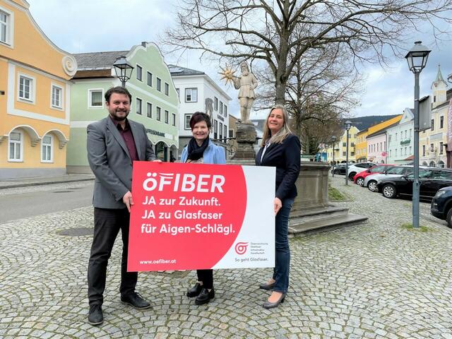 Johannes Großruck (öGIG), Bürgermeisterin Elisabeth Höfler, Magdalena und Lederer (öGIG) (v. l.). | Foto: öGIG