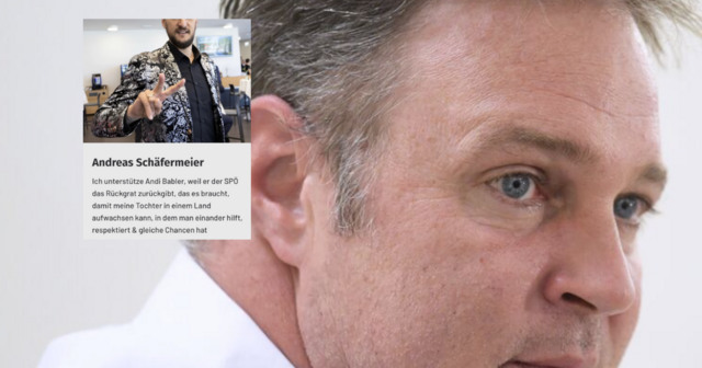 Andreas Babler weiß offenbar Kärntner Unterstützer hinter sich. Einer davon ist mit Andreas Schäfermeier der Sprecher von Landeshauptmann Peter Kaiser. | Foto: ROBERT JAEGER / APA / picturedesk.com, Screenshot andibabler.at