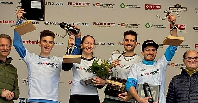 Die Sieger (von links): Niklas Scherb, Teresa Pötscher, Filip Purgar und Niki Franzmair. | Foto: Hannes Scherb