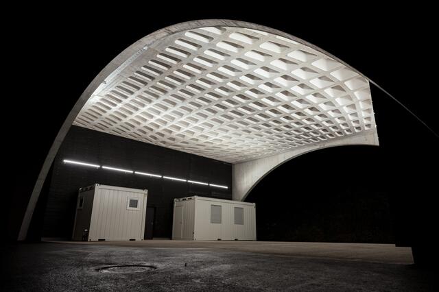 Concrete 3D und Tomaselli Gabriel Bau realisierten klimaschonende 3D-Druck-Betondecke für den Bauhof Bludenz | Foto: Janosch Schallert.