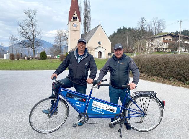 Jakob Scheidnagl und Martin Reiter starten am 3. Juni 2023 zur Benefiztour quer durch Tirol. | Foto: Reiter