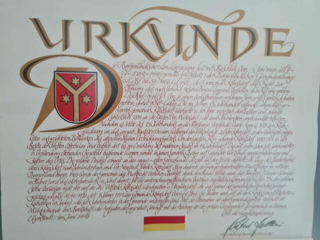 Urkunde Kobersdorf | Foto: Otto Krcal