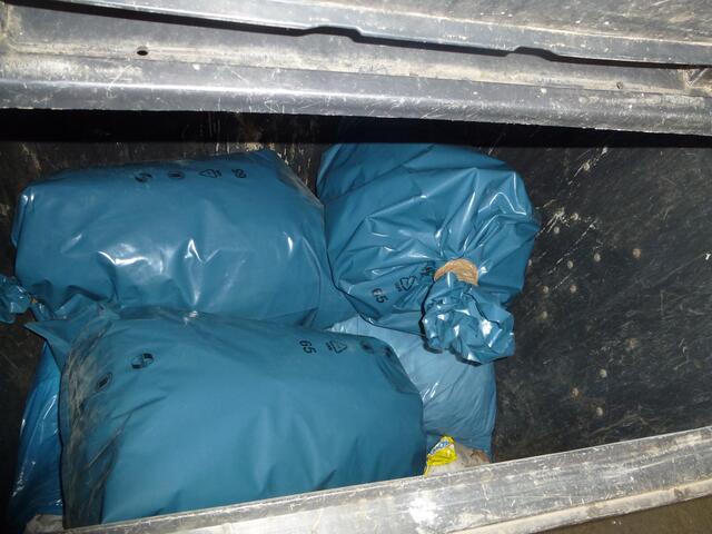 Verdächtig fest verpackte Restmüllsäcke in einer 1.100 Liter Restmülltonne machen neugierig...