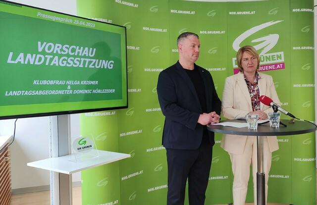 Dominic Hörlezeder und GRÜNEN-Chefin Helga Krismer | Foto: DIE GRÜNEN NÖ