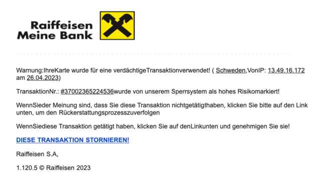 So sieht die Fake-Botschaft der angeblichen Bank aus. | Foto: BezirksBlätter