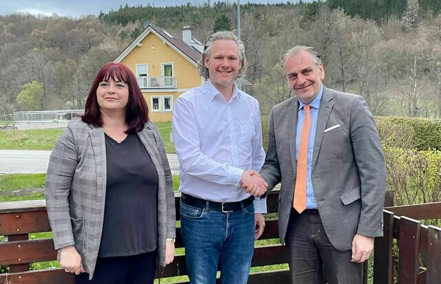 Mitgliederversammlung Klausen-Leopoldsdorf 2023: Sonja Scherzer, Stefan Schöndorfer und Andreas Kollross. | Foto: SPÖ Bezirk Baden