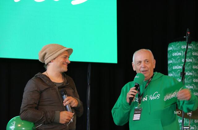 Musiker Leo Aberer und Moderator Fritz Linner
