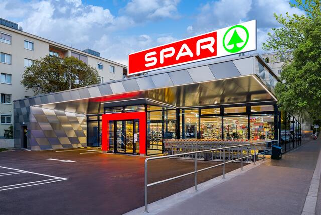 In der Jedleseerstraße 96 im 21. Bezirk eröffnete am 27. April der wieder erbaute SPAR-Supermarkt. | Foto: SPAR/Brunnbauer
