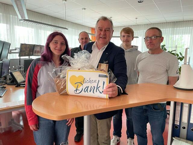 LAbg. Franz Dinhobl bei der Feuerwehr Wiener Neustadt. | Foto: ÖVP Wiener Neustadt