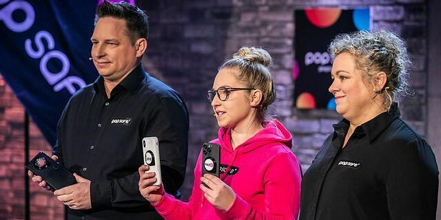 Hannes, Emi und Heidrun Maurer bei ihrem Auftritt bei "2 Minuten 2 Millionen". | Foto: Gerry Frank/Puls4