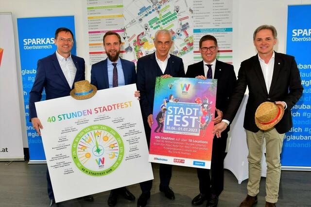 Die Veranstalter präsentierten ihre Pläne für das diesjährige Welser Stadtfest. | Foto: Wels Marketing und Touristik