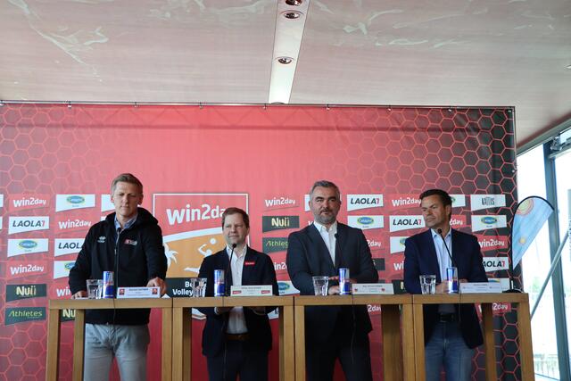 Gernot Leitner, ÖVV-Präsident, Georg Wawer, Managing Director win2day, Sportlandesrat Heinrich Dorner und Dietmar Tunkel, Geschäftsführer Burgenland Tourismus | Foto: Kathrin Haider