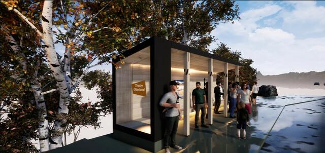 Interreg-Projekt "Klimahaltestellen Terra Raetica": In einem ersten Schritt werden heuer drei neue Klimahaltestellen in Ried im Oberinntal errichtet. | Foto: Visualisierung Architekturbüro ZOM