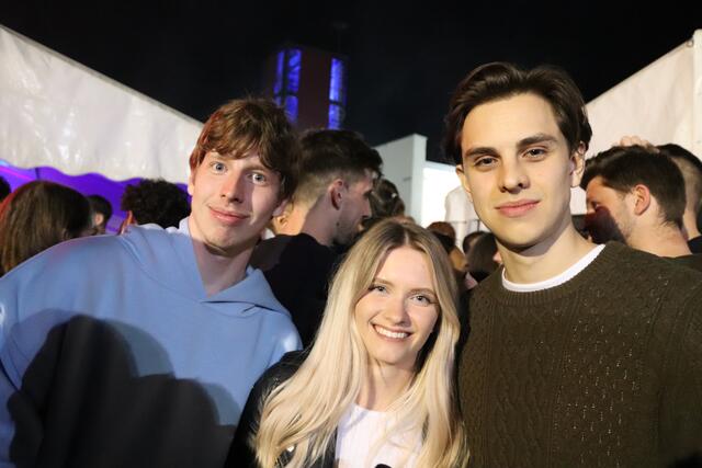 Eric Wittich, Katharina Mathisl und Elias Burger hatten einen lustigen Abend.