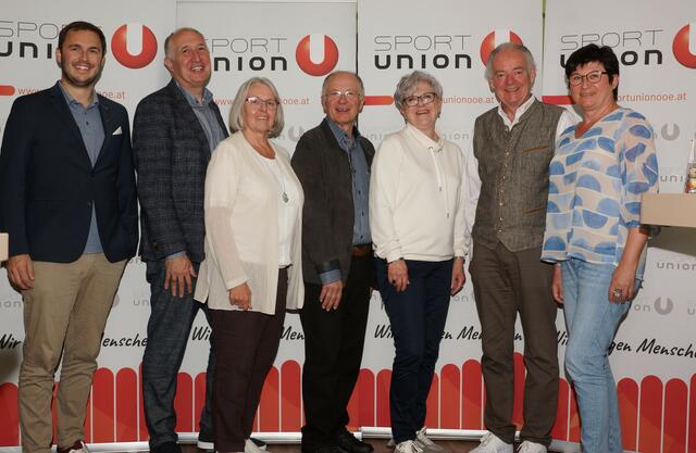 Lukas Mizelli (in Vertretung von Mizelli Dominik), Hubert Freudenthaler, Maria Graßecker, Franz Tretter, Sissy Lattner, Wolfgang Graßecker, Evelyn Göttel.
 | Foto: Sportunion
