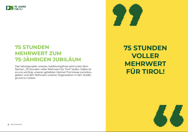 Das Jubiläum steht im Zeichen des Jahresprojekts "75 Stunden voller Mehrwert für Tirol" | Foto: Tiroler Jungbauernschaft/Landjugend