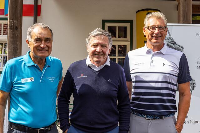 V.l.: Franz Wittmann (GC Adamstal), Peter Enzinger (ÖGV-Präsident), Manfred Huber (EURAM Bank AG). | Foto: GC Adamstal