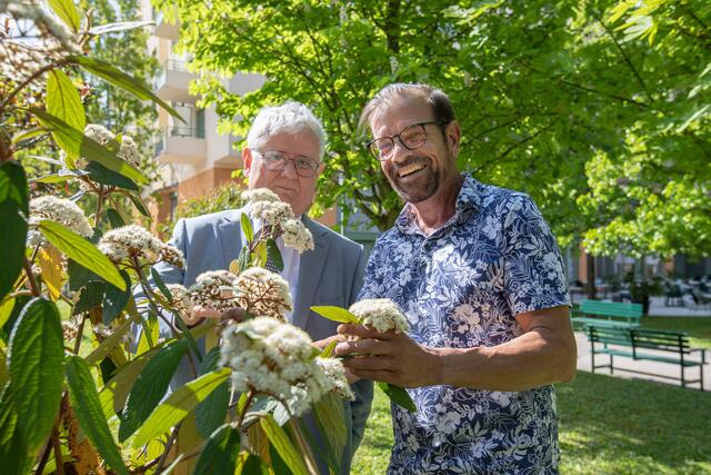Austausch im Garten TVGärtner Karl Ploberger besuchte Parkresidenz