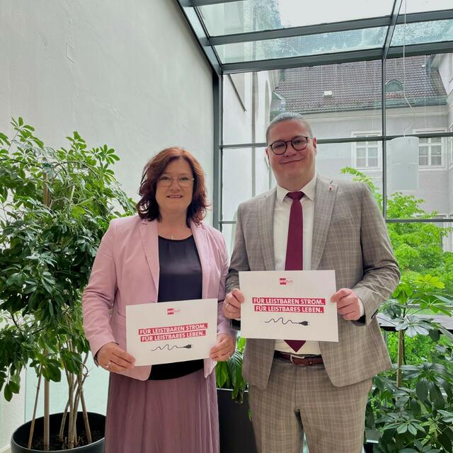 SPÖ-Klubvorsitzende Sabine Engleitner-Neu und SPÖ-Energiesprecher Thomas Antlinger. | Foto: SPÖ Landtagsklub