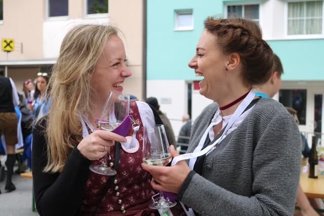 Zahlreiche Besucher nahmen den Weg nach Werfen und machten sich auf die Weinroas durch den Ort, ausgerüstet mit umgehängtem Weinglas und Weinpass. | Foto: Agnes Etzer