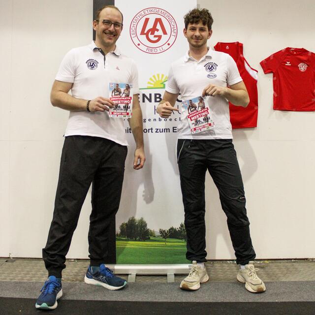 Johannes Pichler und Simon Wakonig freuen sich auf das Meeting am Freitag. Zwei Stadionrekorde könnten dort fallen.  | Foto: LAG Ried