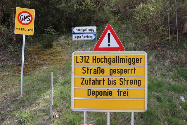 Sperr der L 312 Hochgallmiggstraße: zeitweise Totalsperren geplant. | Foto: Othmar Kolp