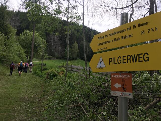 Die vierte Etappe führte von Mieders im Staubaital über den Pilgerweg hinauf nach Maria Waldrast.