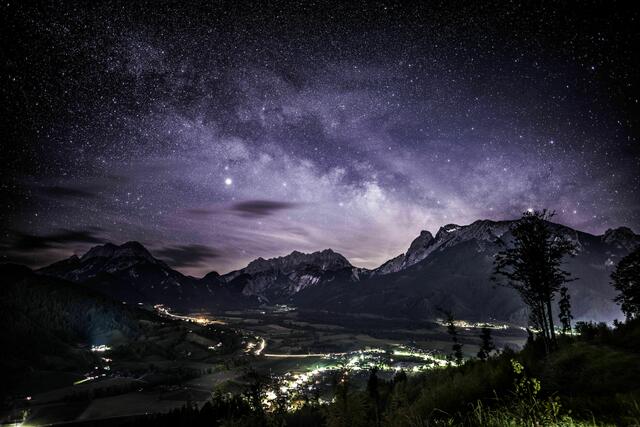 Wunderschöner Nachthimmel: Das Gebiet rund um den Nationalpark Gesäuse gilt als der "dunkelste Fleck" Österreichs. Mitunter sind bis zu 7.000 Sterne am Himmel zu sehen. | Foto: Andreas Hollinger