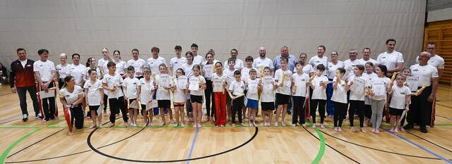 Freudige Gesichter nach der Gürtelprüfung im Kickboxen. | Foto: ASKÖ Kickbox-Club Leibnitz