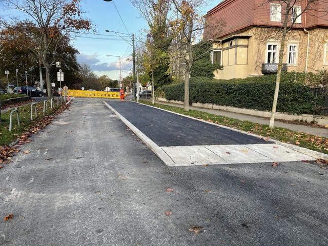 Ein erster Teil des Radwegs in der Cottagegasse - hier im Herbst 2022 - ist bereits fertig. | Foto: zoom vp.at/Mobilitätsargentur Wien