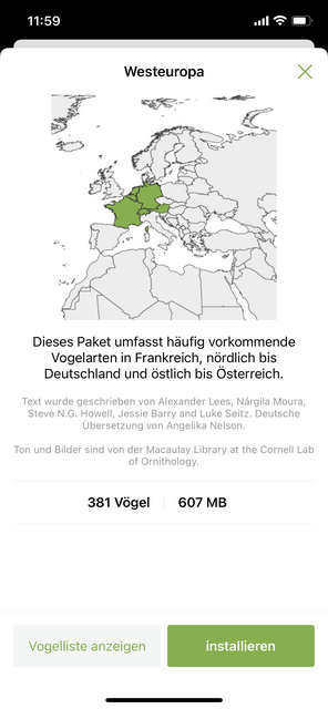Mit unserem App-Tipp der Woche Merlin Bird ID können weltweit mehr als 5000 Vogelarten am Gesang identifiziert werden. | Foto: Screenshot