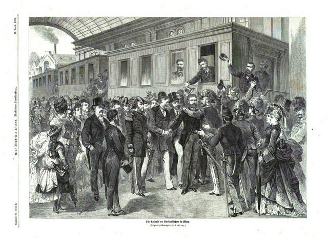 Die Ankunft der Nordpolfahrer in Wien. | Foto: Neue Illustrierte Zeitung