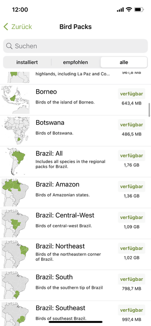 Mit unserem App-Tipp der Woche Merlin Bird ID können weltweit mehr als 5000 Vogelarten am Gesang identifiziert werden. | Foto: Screenshot