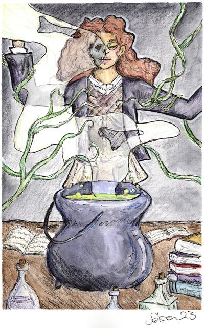 Von künstlicher Intelligenz generierte Kurzgeschichten werden von unseren Schülerinnen und Schülern manuell illustriert.