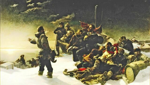 "Nie zurück!" Julius Payer verewigte einen entscheidenden Moment der Nordpol-Expedition auf einem Ölgemälde.  | Foto:  © Austrian Archives (AA) / brandstaetter images / picturedesk.com