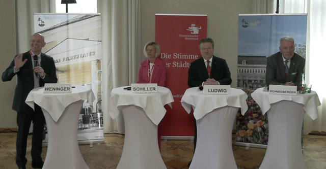 In der Villa Seilern wurde eine Pressekonferenz zum Österreichischen Städtetag – dieser findet heuer in Bad Ischl statt – abgehalten.  | Foto: staedtetag.at